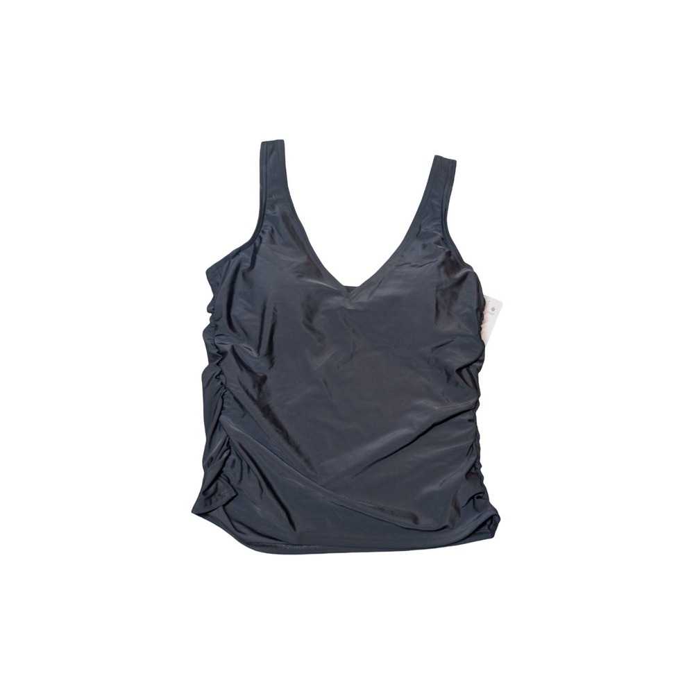 ⭐D2 Lands End Womens Black Underwire Tankini Bathing Suit Top Swimsuit NWT Sz 18